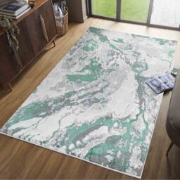 Emperor Picasso Modern Waterflow Abstract Area Rugs - Aqua / 200x290 cm Rectangle - thumbnail 5