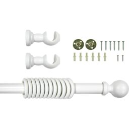 28 mm Wooden Curtain Poles Fixed Length - Neutral / 240cm - thumbnail 5