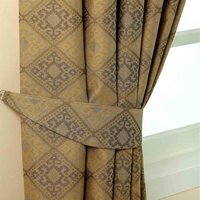 Aztec Jacquard Curtain Tie Back Pair - Gold