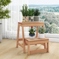 2-Tier Folding Step Stool - Natural - image 1