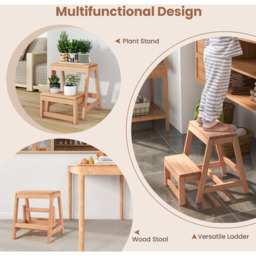 2-Tier Folding Step Stool - Natural - thumbnail 4