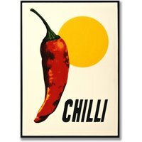Chilli Slogan Glossed Framed Print