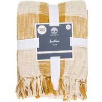 Lachlan Check Throw - Ochre