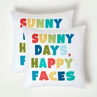 Sunny Days Outdoor Cushion 45 x 45 cm, Set of 2 - White - thumbnail 1