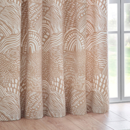 Set of 2 Nola Abstract Cotton Eyelet Curtains - Oat / 117cm / 183cm - thumbnail 3