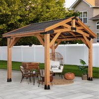 Norwood Cedar Wood Garden Gazebo - Cedar / 310cm / 309.88cm