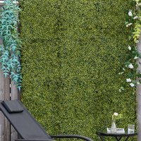 Outsunny 12PCS Artificial Boxwood Wall Panels 50cm x 50cm - Yellow-green - thumbnail 1