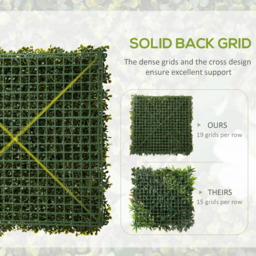 Outsunny 12PCS Artificial Boxwood Wall Panels 50cm x 50cm - Yellow-green - thumbnail 5