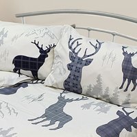 Highland Stag Grey Blue Housewife Pillow Case Pair - Grey - image 1