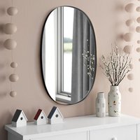 Rectangular Metal Frame Explosion-Proof Wall Mirror - Black