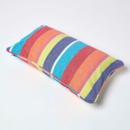 Homescapes Cotton Multi Coloured Stripe Cushion Cover - Multi Colour / 50cm - thumbnail 3