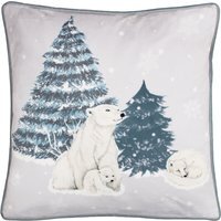 Arcticus Polar Bear Fleece Cushion - Blue / Feather - image 1
