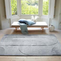 Rift Light Blue Carved Arches Rug - Blue / 170cm - thumbnail 2