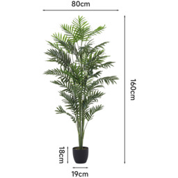 Artificial Dypsis Lutescens Decorative Plant in Planter - Green/Black - thumbnail 2