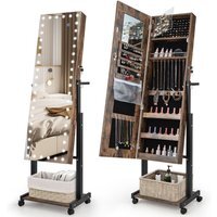 Angle-Adjustable Jewellery Armoire - Brown - image 1