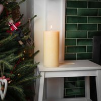 Round Vanilla Pillar Candle Cream - Natural / 140hr - image 1