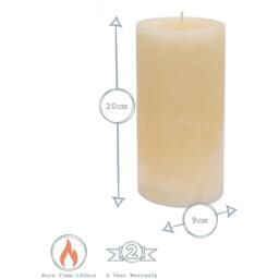 Round Vanilla Pillar Candle Cream - Natural / 140hr - thumbnail 2