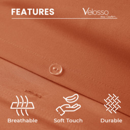 Tufted Panel Easycare Duvet Set - Orange / Single - thumbnail 3