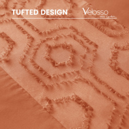 Tufted Panel Easycare Duvet Set - Orange / Single - thumbnail 2