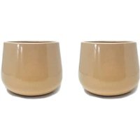 Epoxi Cylinder Indoor Plant Pot - Beige