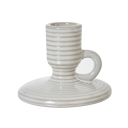 Ceramic Taper Candle Holder With Handle - White - thumbnail 4