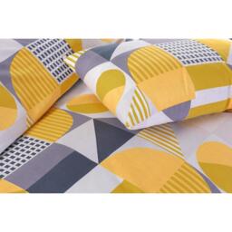 Scott Geometric Duvet Cover Set - Yellow / Superking - thumbnail 3