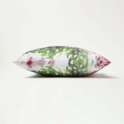 Botanical Flower Outdoor Cushion 45 x 45 cm, Set of 2 - Green & Pink - thumbnail 5
