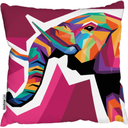 Colorful Illustration Of Elephant Head In Wpap Style Cushion - Pink / 60 - thumbnail 2