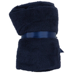 Teddy Fleece Plain Throw - Navy - thumbnail 2