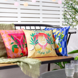 Cosmo O clock Abstract Outdoor Cushion Cover - Pink - thumbnail 3