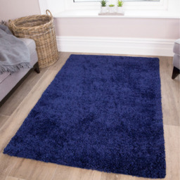 Soft Value Navy Blue Shaggy Area Rug - Navy Blue / 270 x 180cm - thumbnail 2