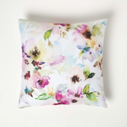 Multicolour Flowers Outdoor Cushion 45 x 45 cm, Set of 2 - White - thumbnail 2