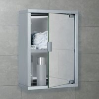 Stainless Steel Bathroom Mirror Cabinet - Silver - image 1