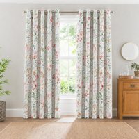 Watercolour Floral Printed Unlined Ringtop Curtains - Multi / 183cm