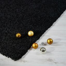 Soft Thick Luxury Modern Shaggy Rug Black - Black / 60cm x 110cm - thumbnail 2
