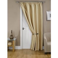 Woven Thermal Blackout Pencil Pleat Door Curtain - Beige / 168cm