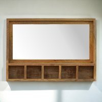 5 Slot Floating Unit with Mirror. - Beige
