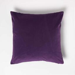 Floral Midnight Garden Purple Filled Velvet Cushion - Purple - thumbnail 4