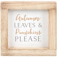 Autumn Leaves and Pumpkin Hanging Sign - Neutral - thumbnail 1