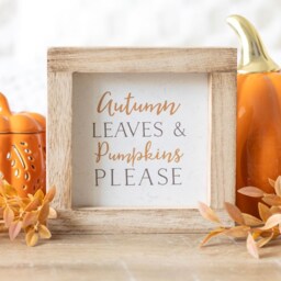 Autumn Leaves and Pumpkin Hanging Sign - Neutral - thumbnail 2