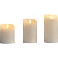 Set of 3 Suede LED Scented Candles - White - image 1