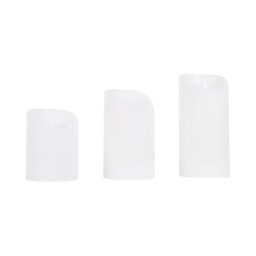 Set of 3 Suede LED Scented Candles - White - thumbnail 2