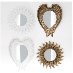 Glitter Angel Wing Mirror - White - thumbnail 3