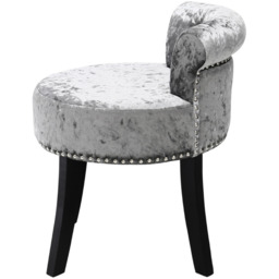 Velvet Dressing Table Chair Makeup Stool - Silver Grey - thumbnail 4