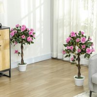 Outsunny Artificial Rose Tree - Orange and Set of 2 / 3.5kg - image 1