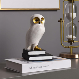 Wise Owl Decorative Bookends Set - White - thumbnail 5