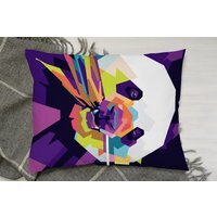 Colorful Pop Art Of Panda Cushion - Purple - thumbnail 1