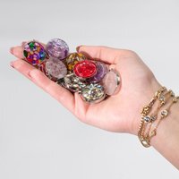 Assorted Gemstone Shell, Steel Cased Pendant Set for Jewelry Crafts - Multi