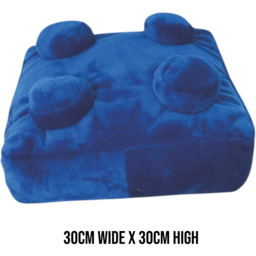 Building Brick Cushion Square Blue  - Blue - thumbnail 2