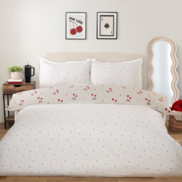 Cherries Duvet Set - Natural / Double - thumbnail 2